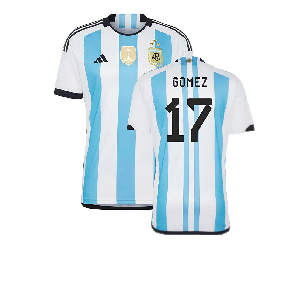 Argentina 2022 World Cup Winners Home Shirt (GOMEZ 17)_0