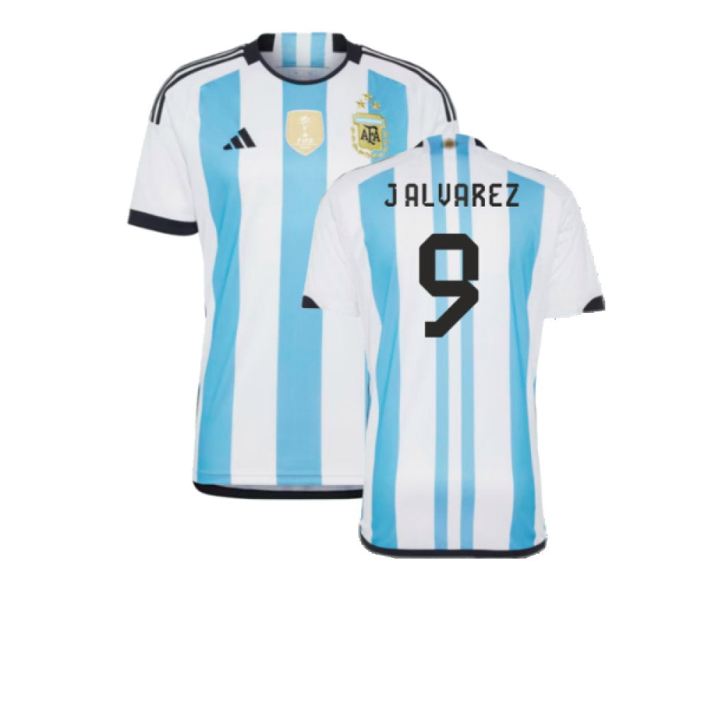 Argentina 2022 World Cup Winners Home Shirt (J ALVAREZ 9)_0