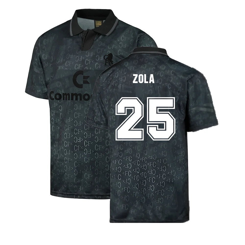 Chelsea 1992 Black Out Retro Football Shirt (Zola 25)_0