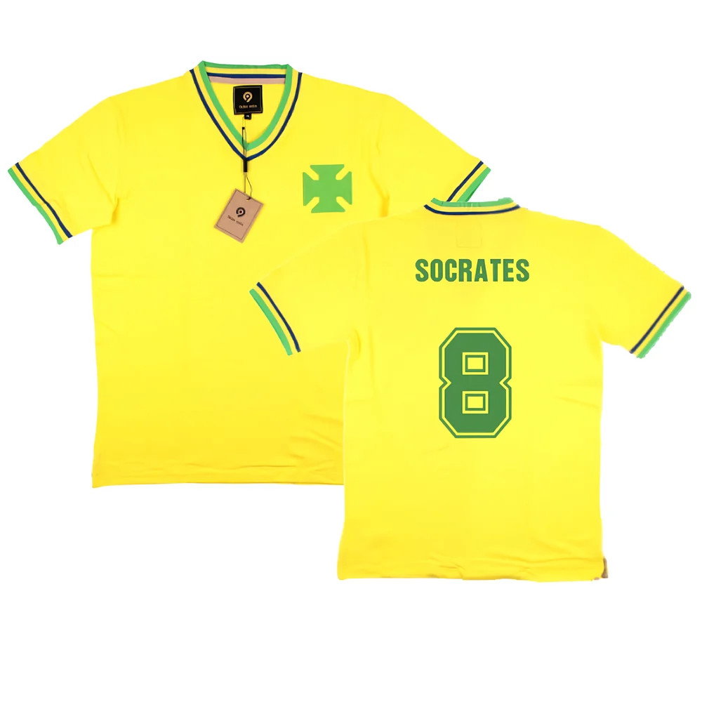 False Nein Brazil Home Football Shirt (SOCRATES 8)_0