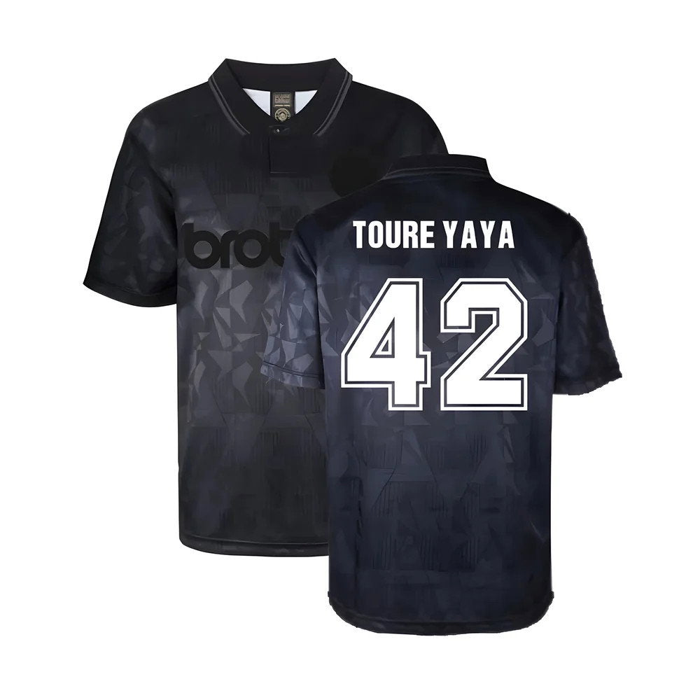 Man City 1990 Blackout Retro Shirt (TOURE YAYA 42)_0