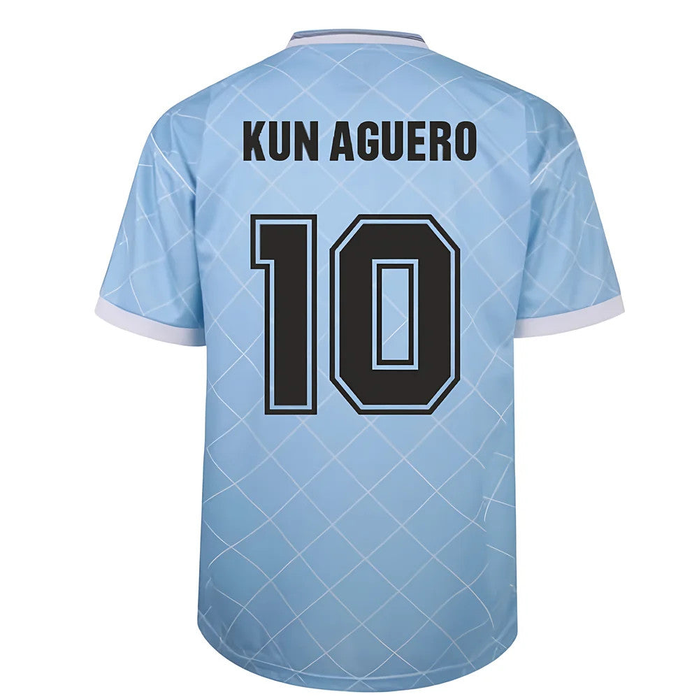Manchester City 1988 Retro Football Shirt (KUN AGUERO 10)_0