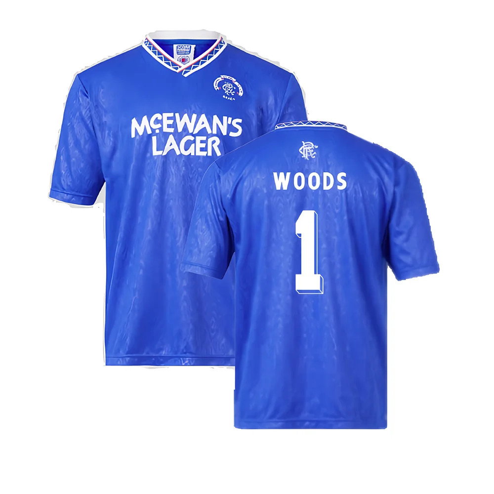 Rangers 1990 Home Retro Football Shirt (Woods 1)_0