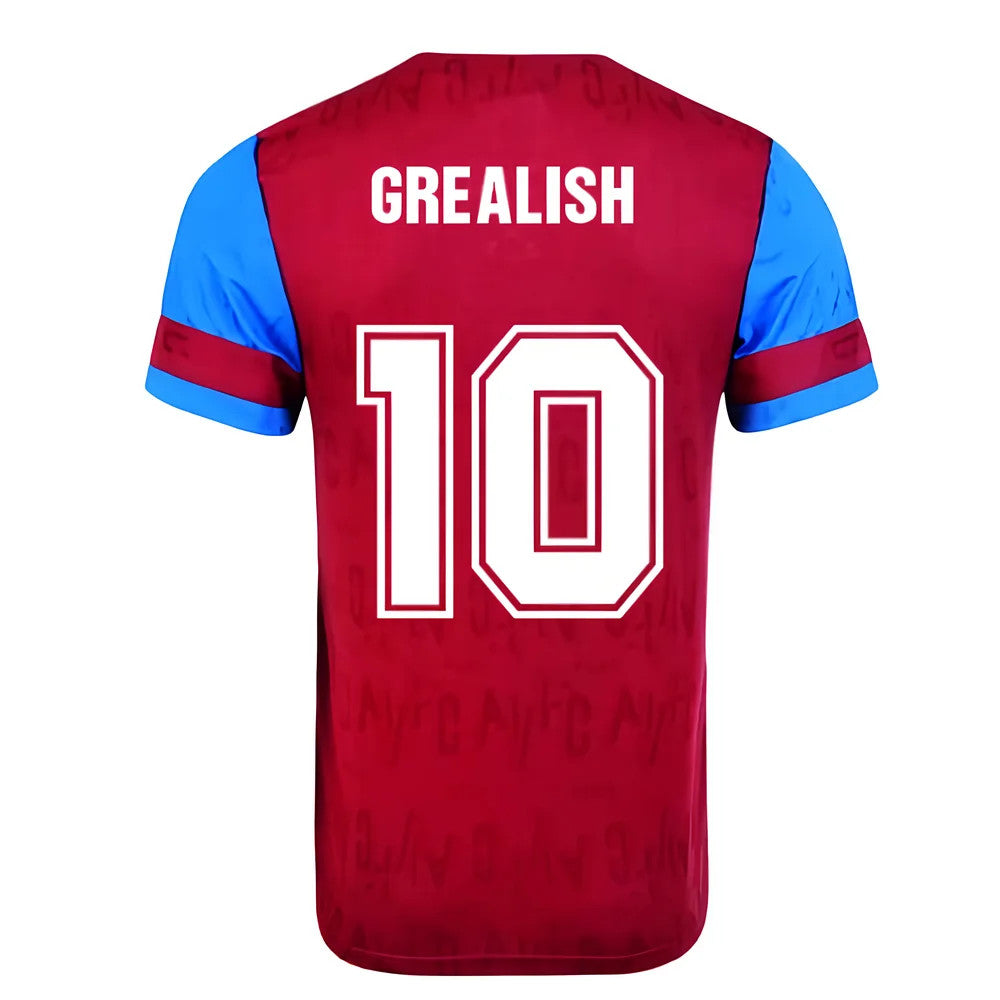 Score Draw Aston Villa 1992 Retro Football Shirt (Grealish 10)_0