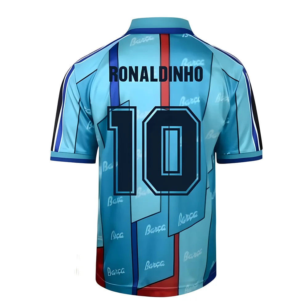 Score Draw Barcelona 1997 ECWC Final Retro Football Shirt (RONALDINHO 10)_0