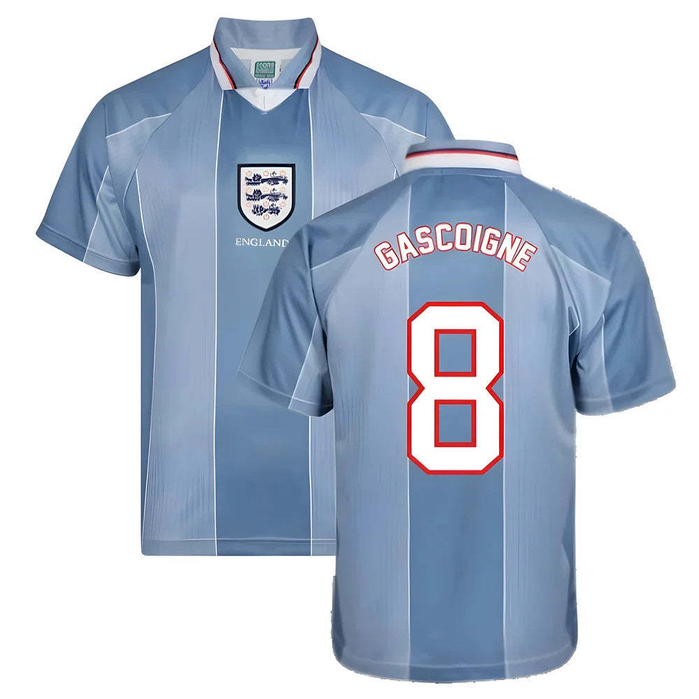 Score Draw England 1996 Away Euro Championship Retro Football Shirt (GASCOIGNE 8)_0