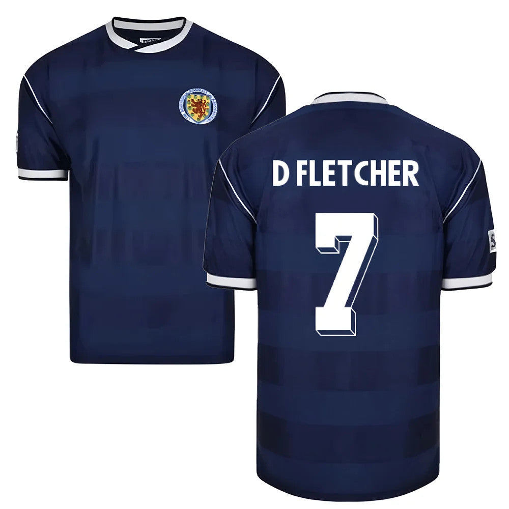 Score Draw Scotland 1986 Retro Football Shirt (D Fletcher 7)_0