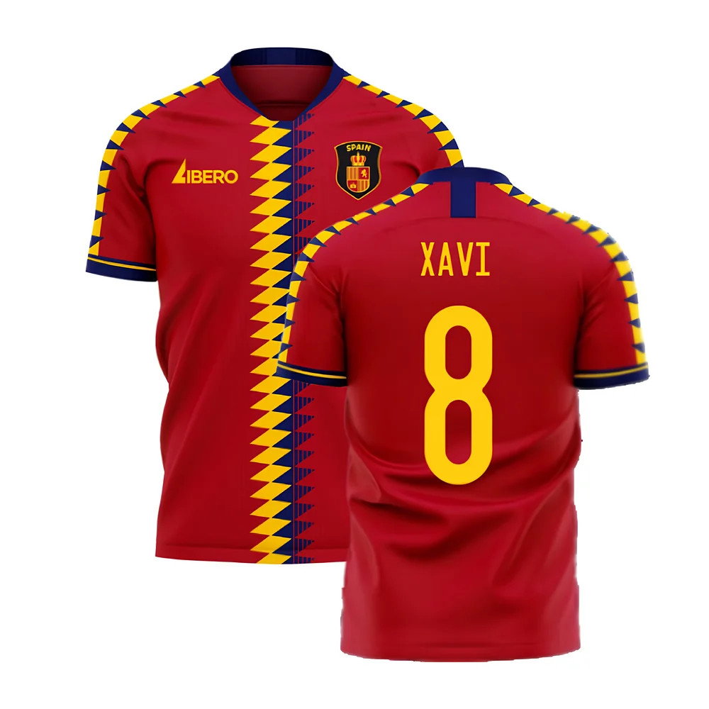 Spain 2025-2026 Home Concept Football Kit (Libero) (XAVI 8)_0