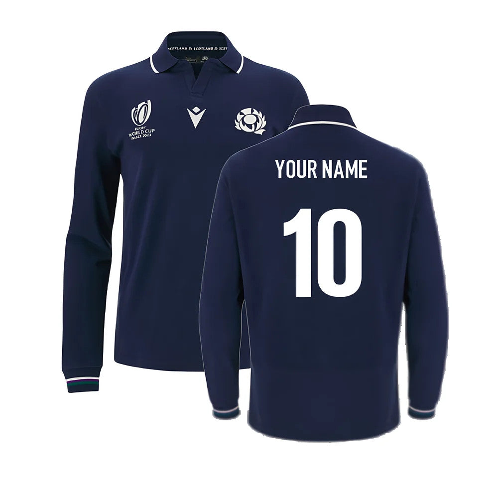 Scotland RWC 2023 Classic Home Rugby Shirt - Long Sleeve (Your Name)_0