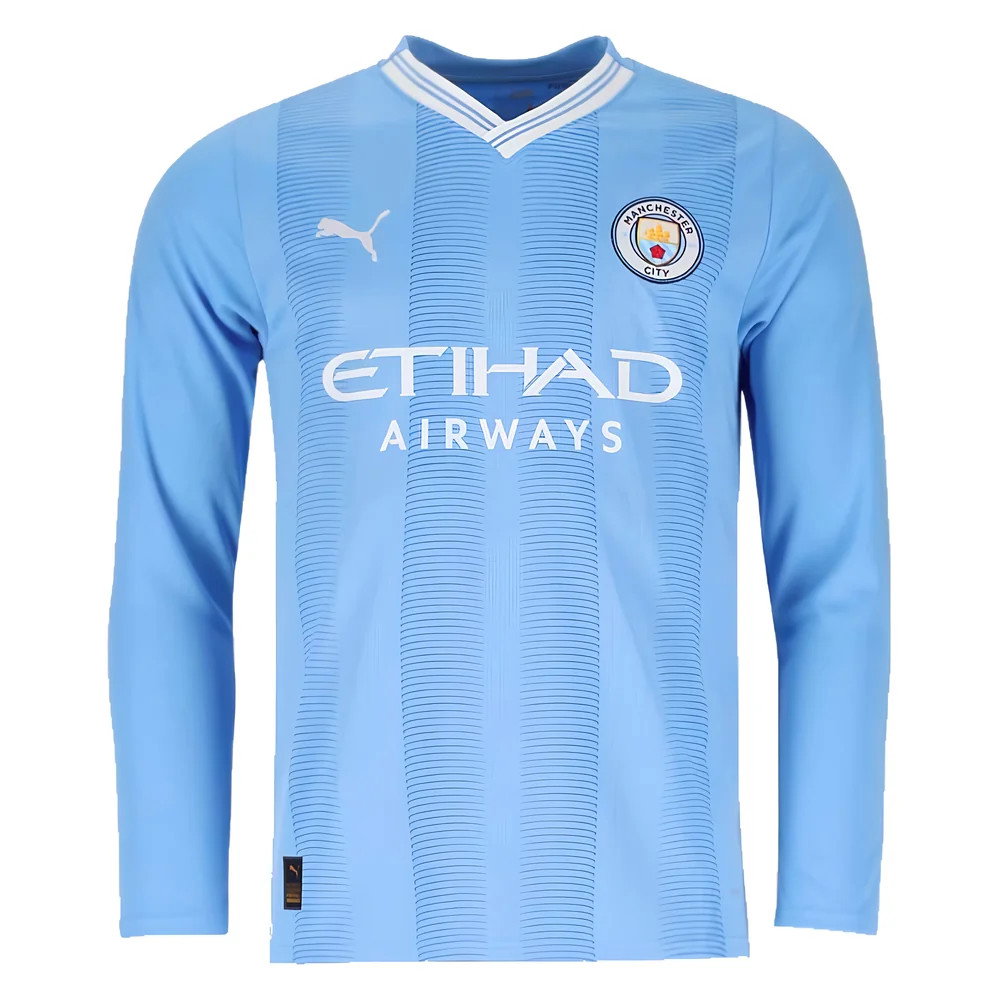 2023-2024 Man City Long Sleeve Home Shirt (Kelly 9)_3