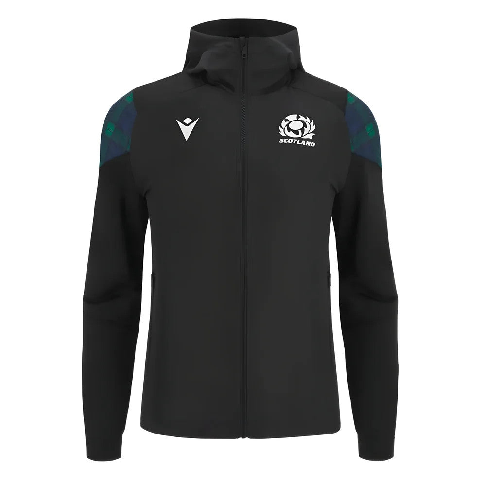2023-2024 Scotland Rugby Travel Full Zip Hoodie (Black) - Kids_0