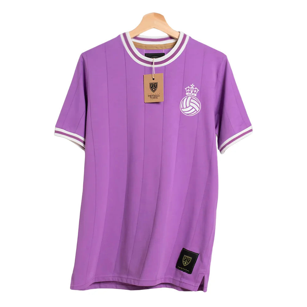 Madrid La Corona Purple Retro Football Shirt_0