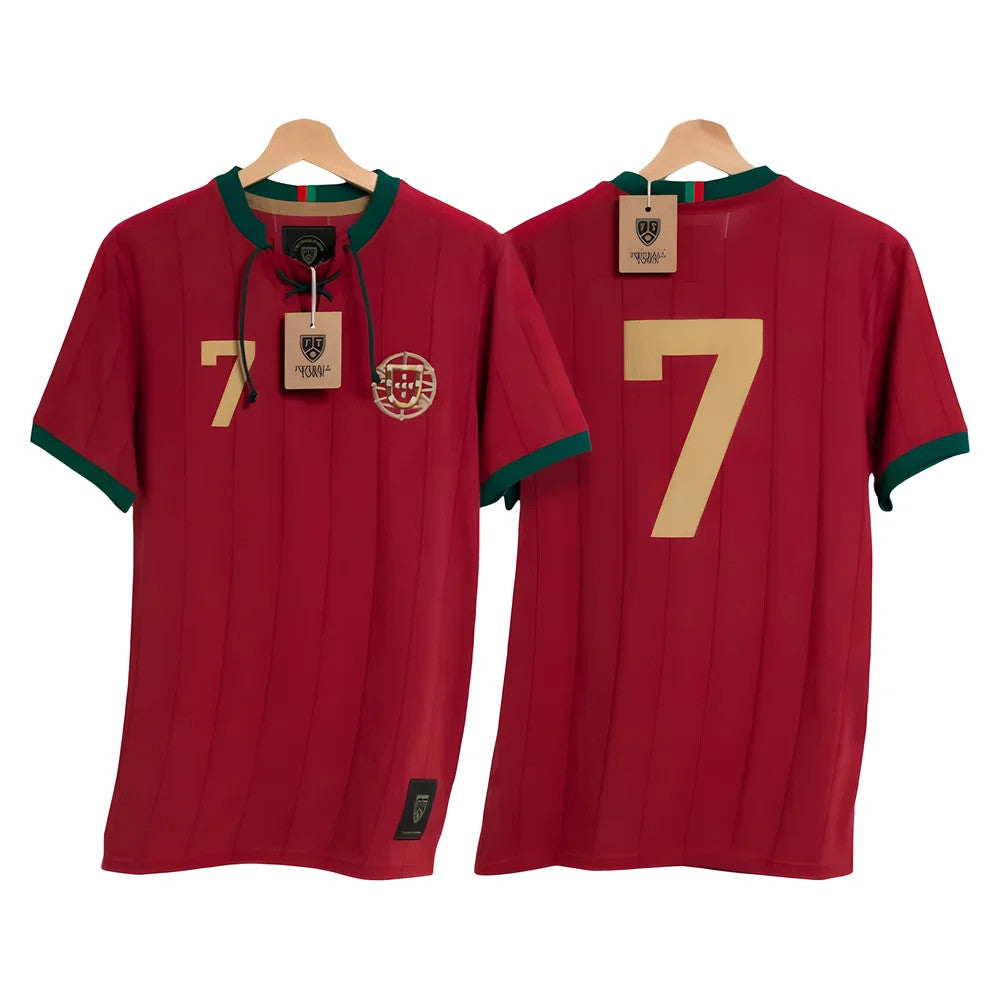 Portugal Ronaldo Retro Shirt with Laces A Selecção_0