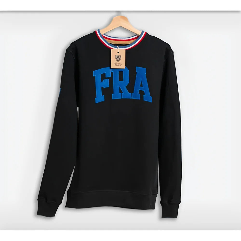 France Retro Football Sweatshirt (Black)_0