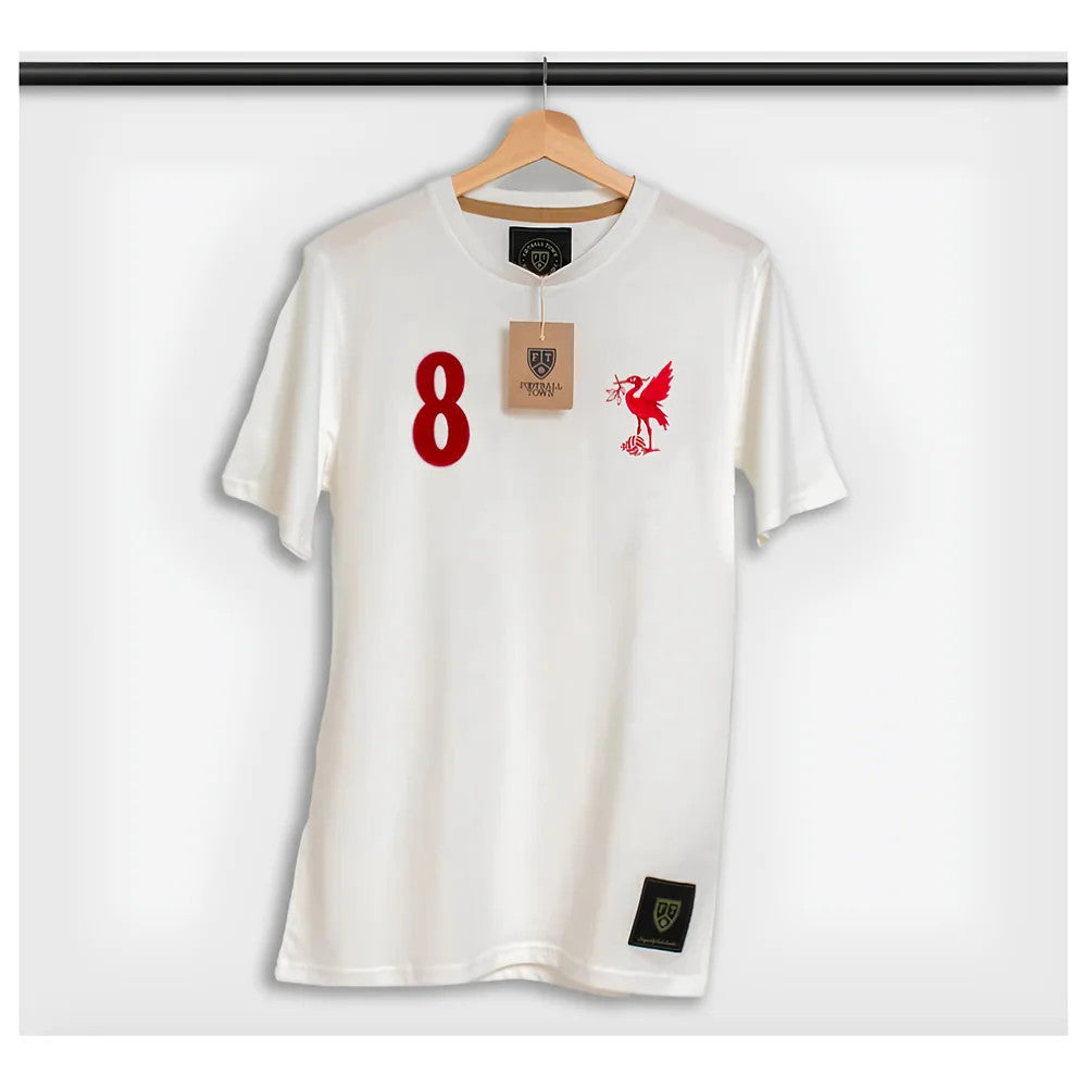 Steven Gerrard The Bird White 8 Retro Shirt_0