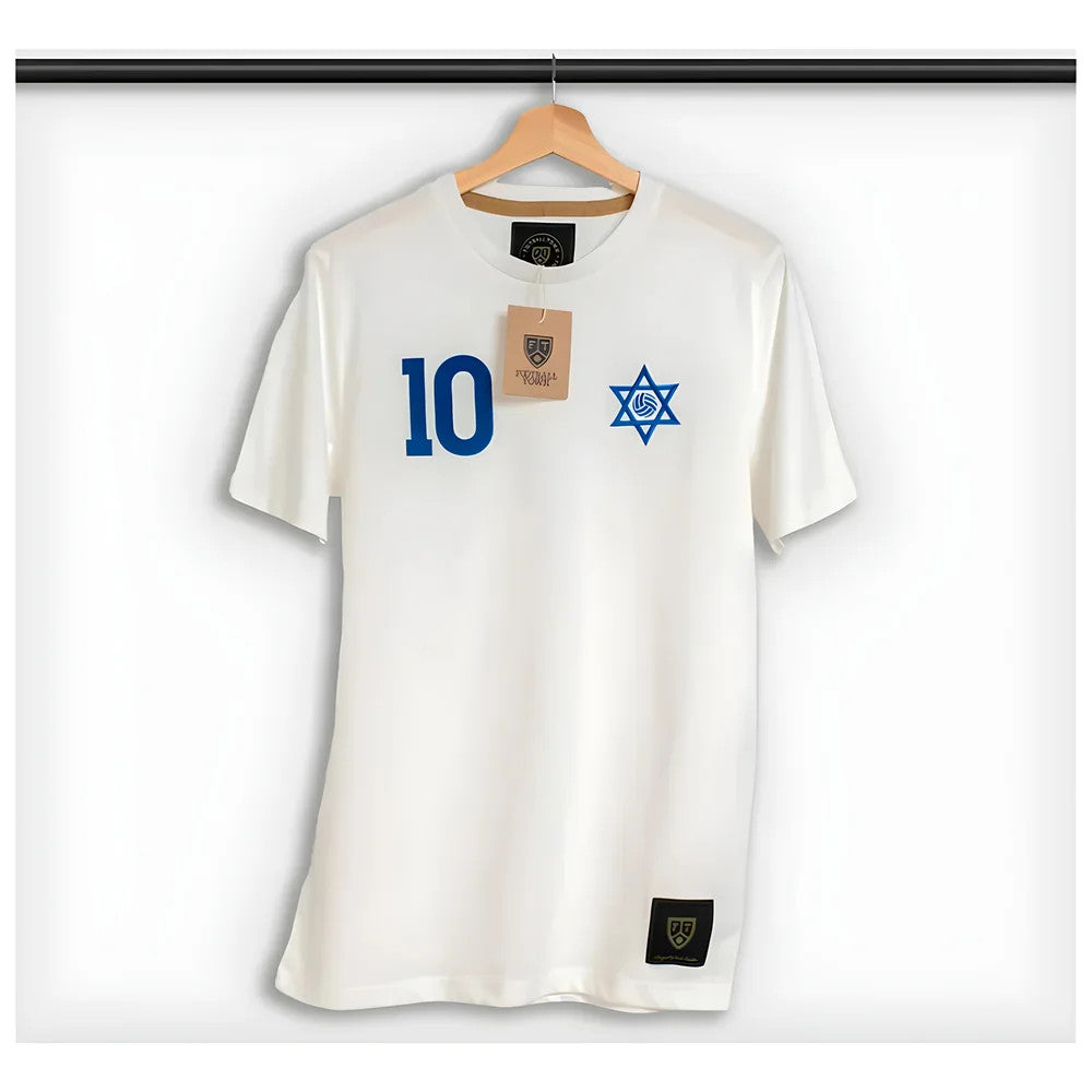 Israel Magen David 10 Retro Football Tee (White)_0