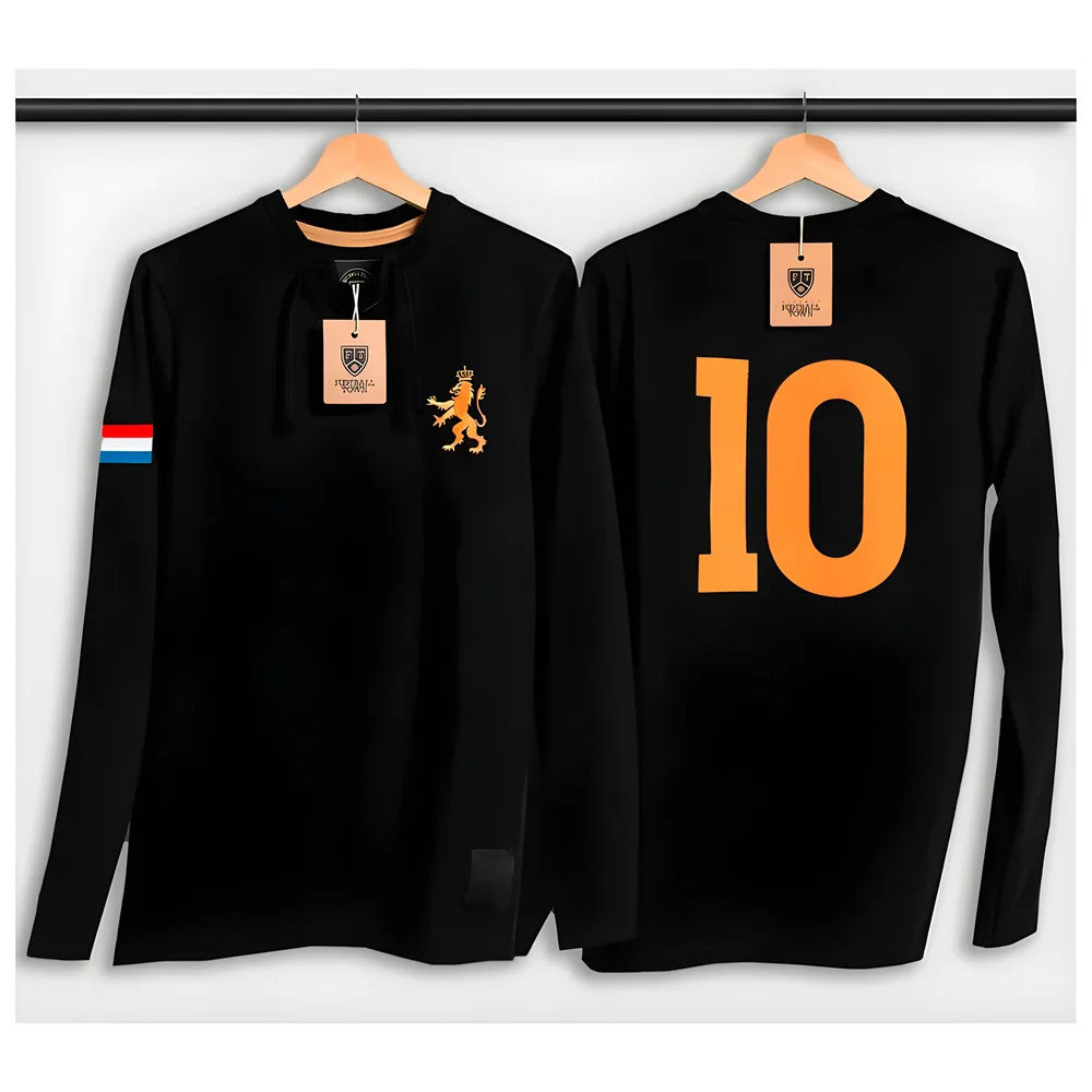 Holland Bergkamp Retro Shirt Black De Leeuw_0