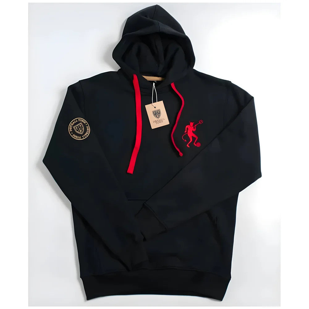 Manchester Retro Football Hoodie The Devil (Black)_0