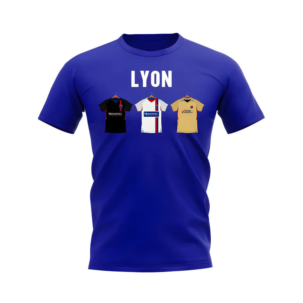 Lyon 2007-2008 Retro Shirt Text T-shirt (Blue)_0