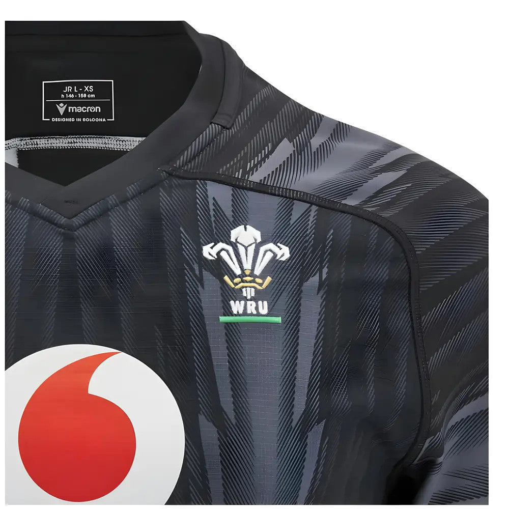2024-2025 Wales WRU Rugby Training Jersey (Black) - Kids_2