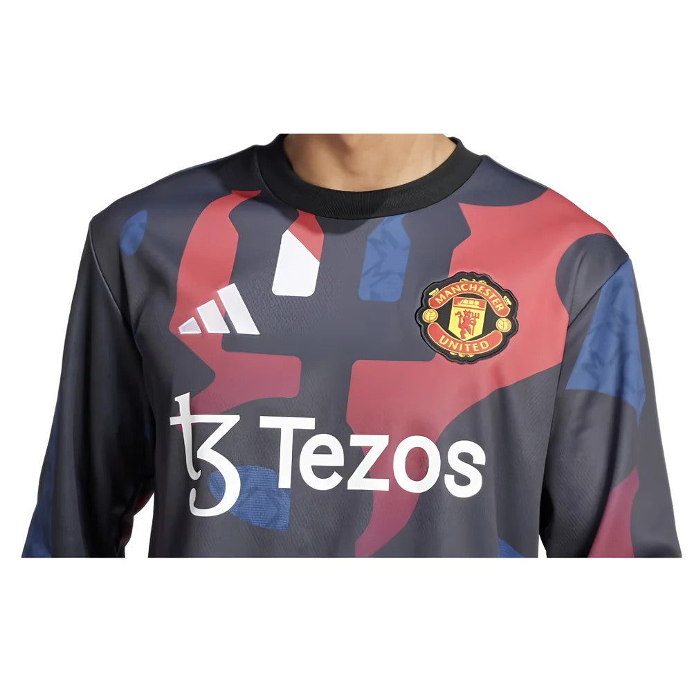 2024-2025 Man Utd Pre-Match Warm Up Top (Black)_1