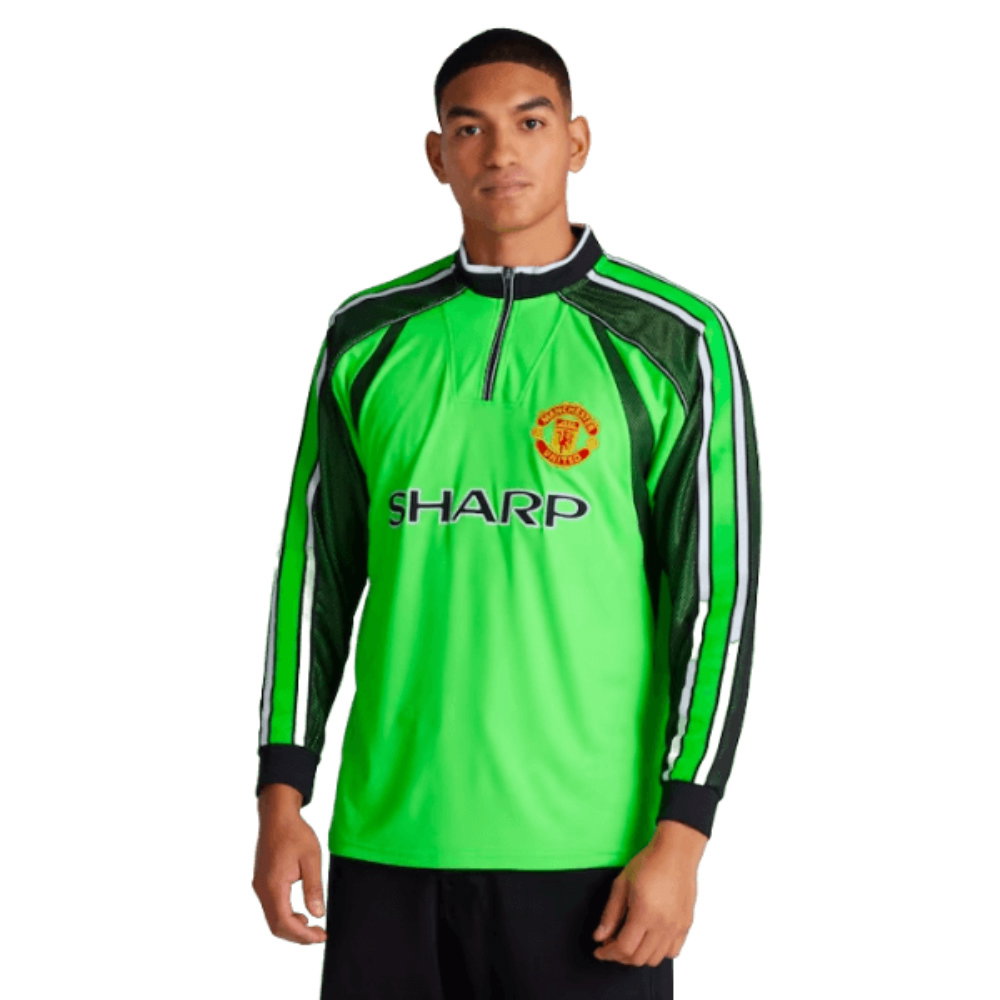 1998-1999 Manchester United Retro Goalkeeper Jersey (Green) (Van Der Gouw 17)_3