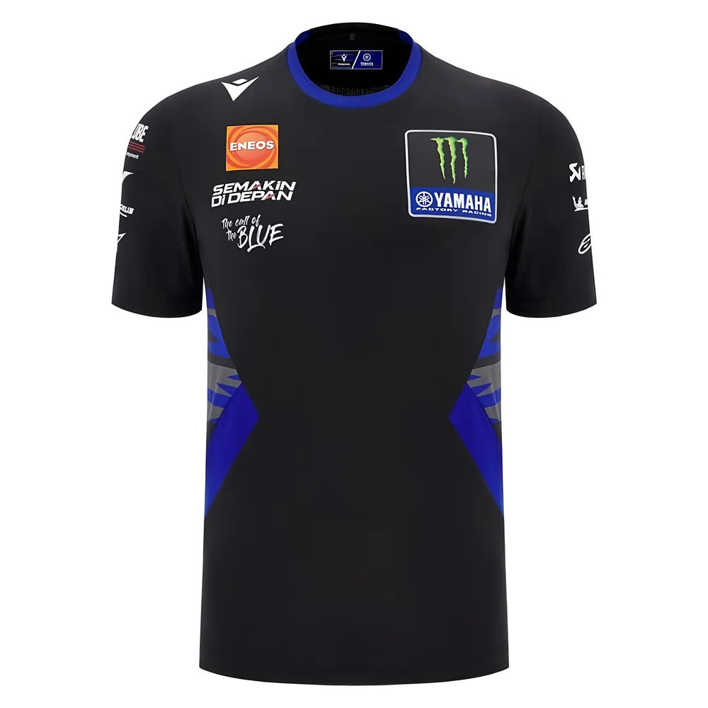 2025 Yamaha Factory Racing Poly Team SS Shirt - Black/Royal_0