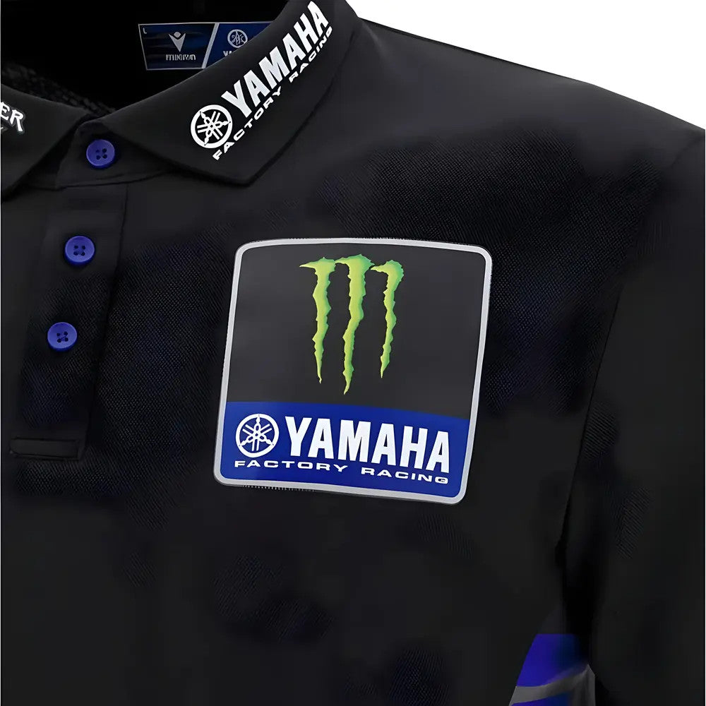 2025 Yamaha Factory Racing Team Poly Polo Shirt (Black)_1