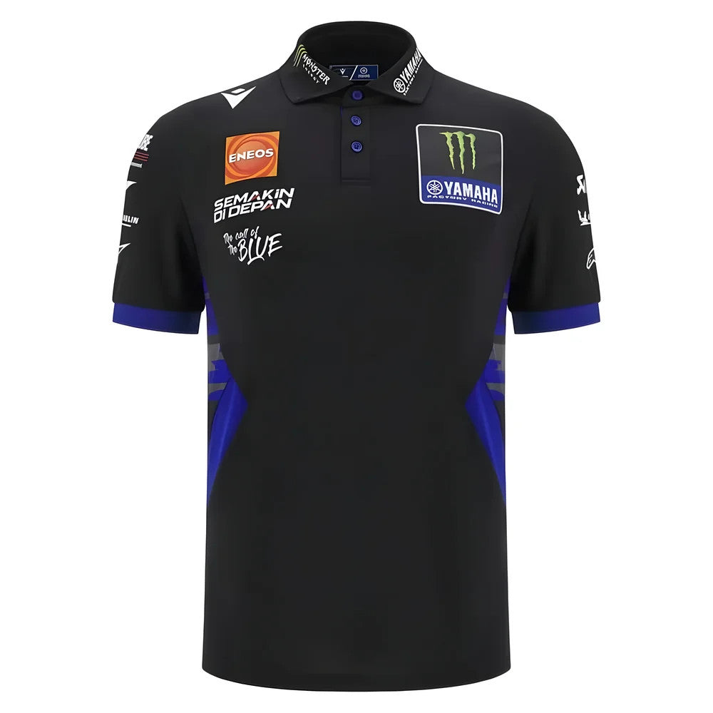2025 Yamaha Factory Racing Team Poly Polo Shirt (Black)_0