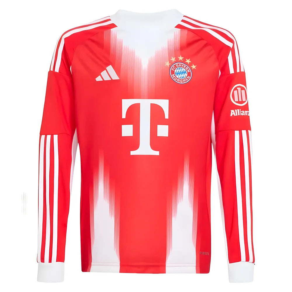 2025-2026 Bayern Munich Long Sleeve Home Shirt (Kids)_0