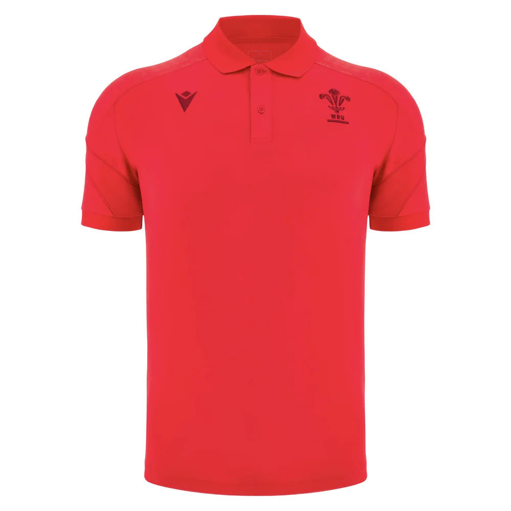 2025-2026 Wales WRU Rugby Travel Poly Polo Shirt (Red)_0