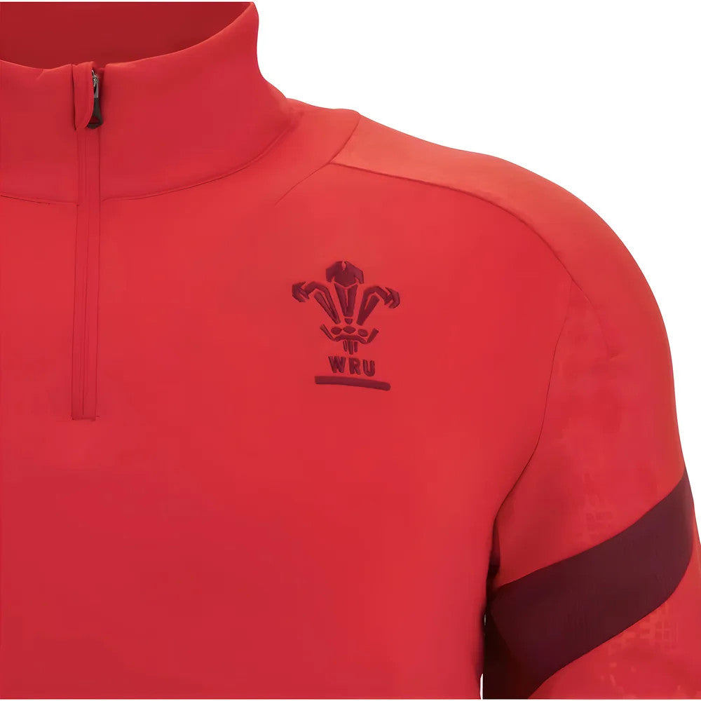 2025-2026 Wales WRU Training Player Quarter Zip Top (Red)_1