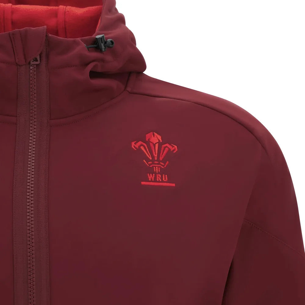 2025-2026 Wales WRU Rugby Travel Softshell Jacket (Deep Red)_1