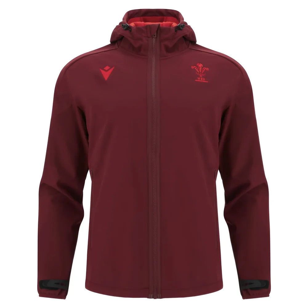2025-2026 Wales WRU Rugby Travel Softshell Jacket (Deep Red)_0