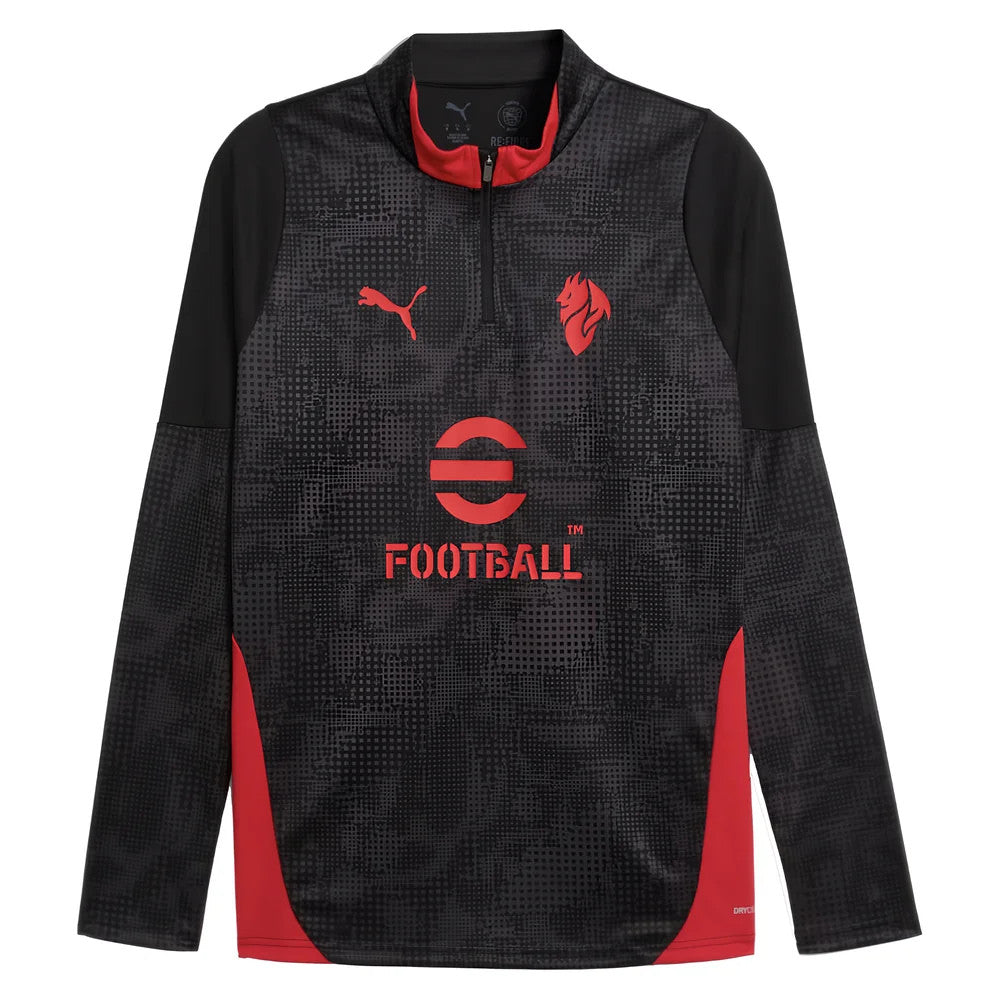2025-2026 AC Milan Training 1/4 Zip Top (Black)_0