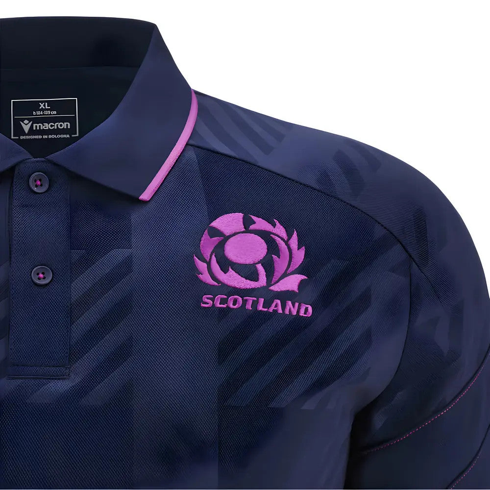 2025-2026 Scotland Rugby Travel Poly Polo Shirt (Navy)_1