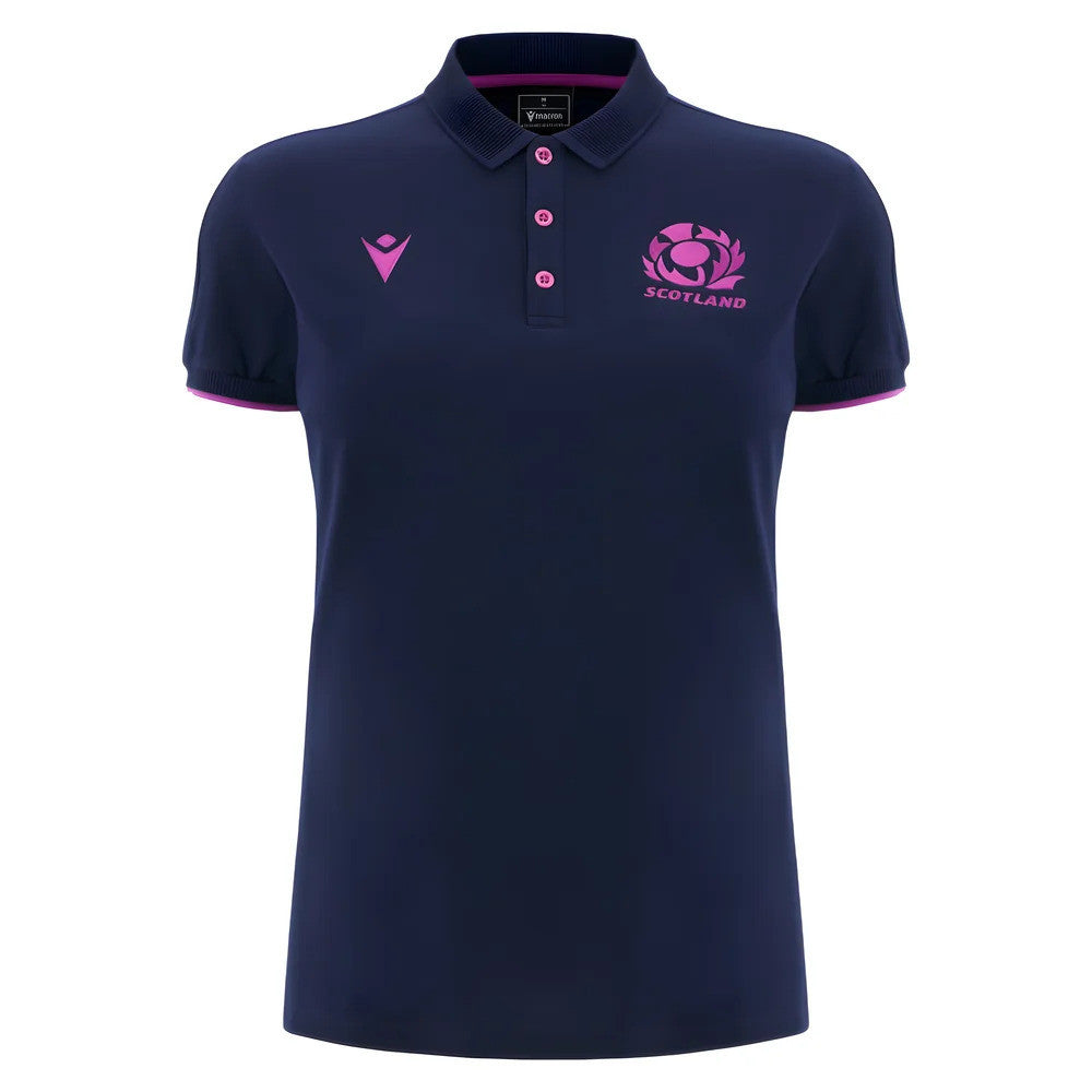 2025-2026 Scotland Rugby Travel Polo Shirt (Navy) - Womens_0