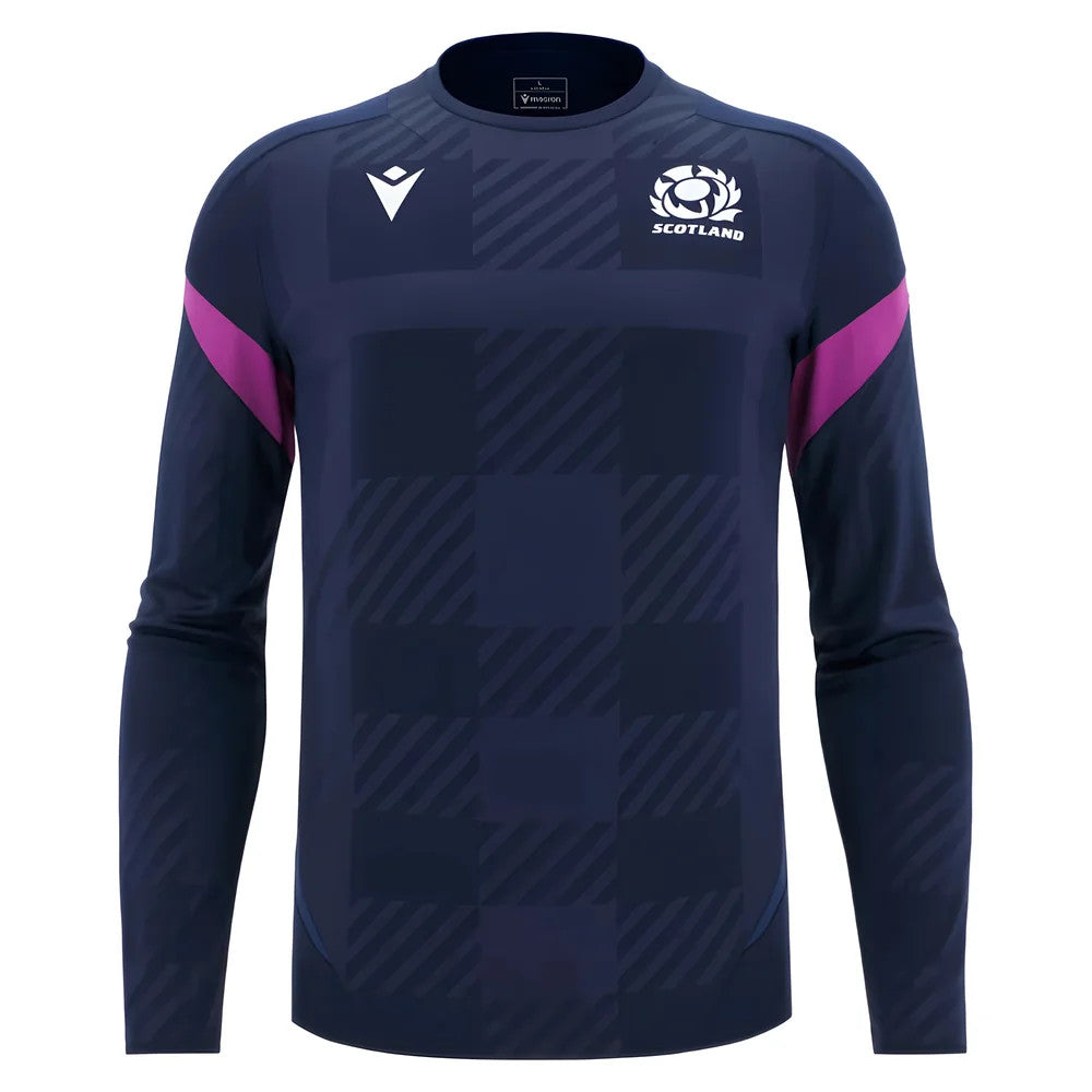 2025-2026 Scotland Rugby Training Poly LS Shirt (Navy)_0