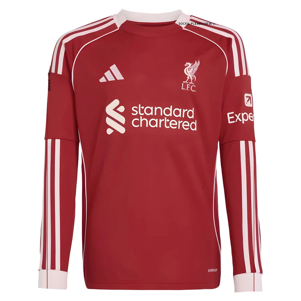 2025-2026 Liverpool Long Sleeve Home Shirt (Kids)_0