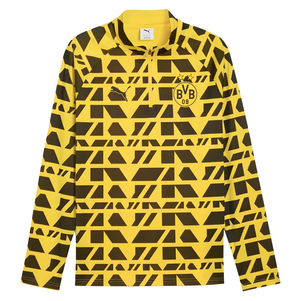 2025-2026 Borussia Dortmund Warm Up 1/4 Zip Top (Yellow)_0