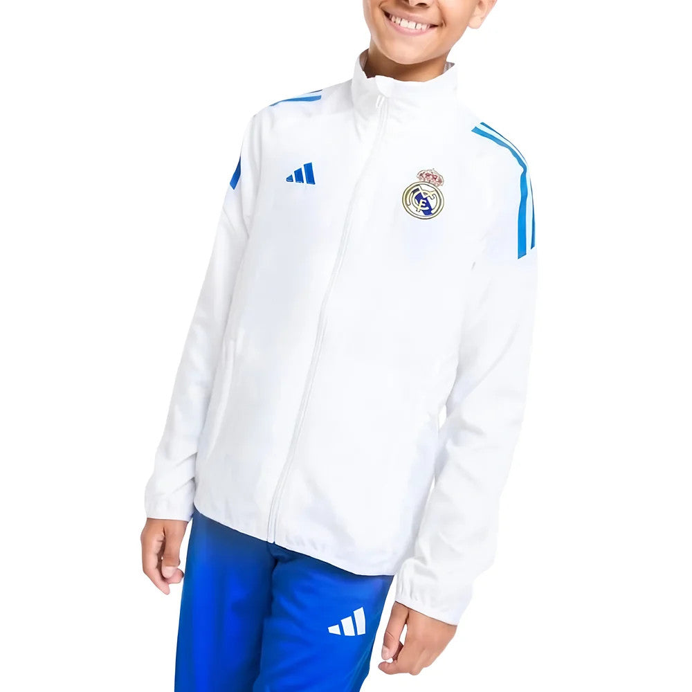 2025-2026 Real Madrid EU Presentation Jacket (White) - Kids_0