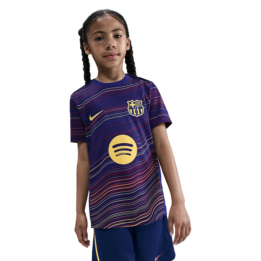 2025-2026 Barcelona Academy Pro Pre Match Shirt (Blue) - Kids_0