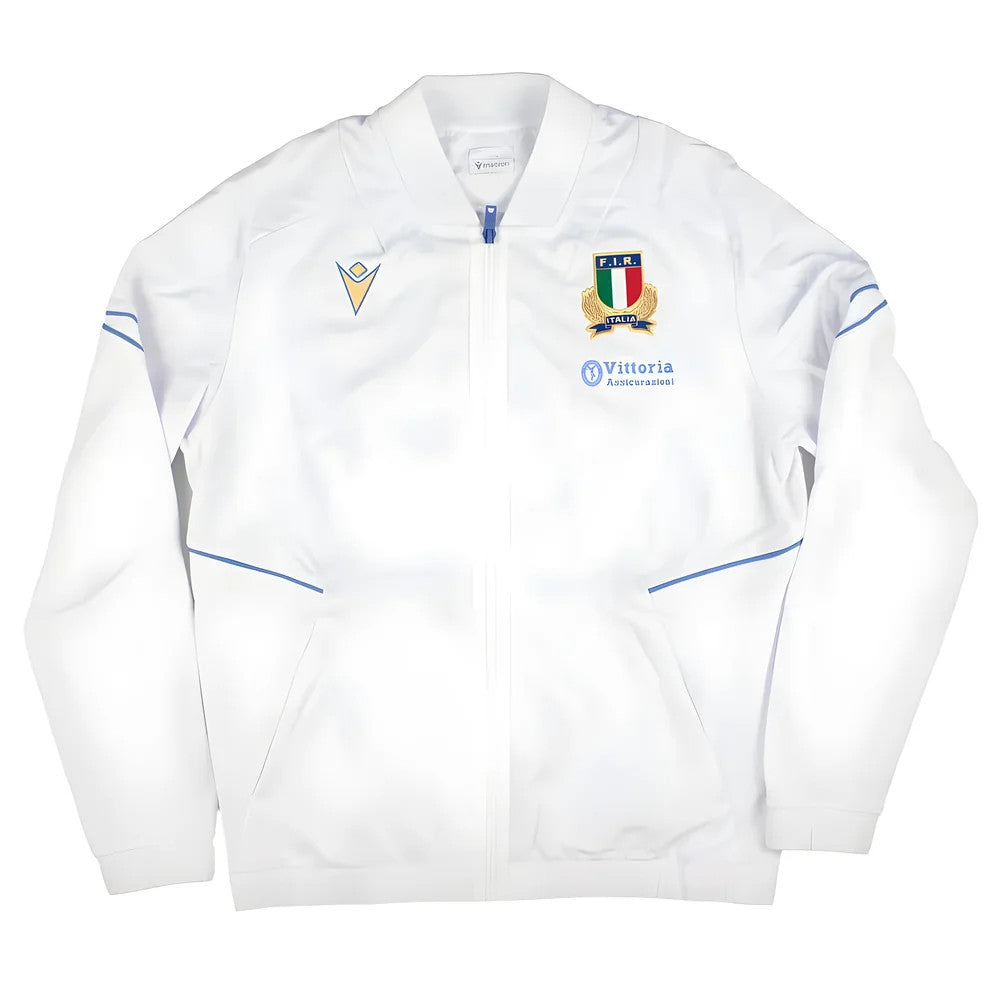 2025-2026 Italy FIR Rugby Training Full Zip Top (White)_0