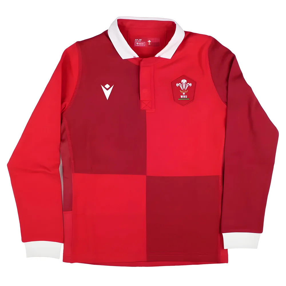 2025-2026 Wales WRU Home LS Cotton Rugby Shirt (Kids)_0
