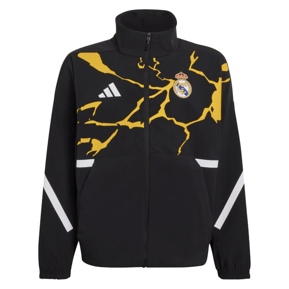 2025-2026 Real Madrid Anthem Jacket (Black) - Kids_0