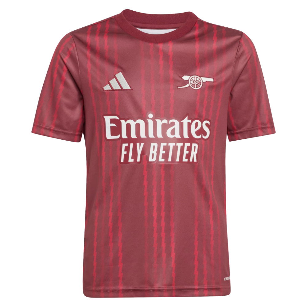 2025-2026 Arsenal Pre-Match Warm Up Shirt (Burgundy) - Kids (Campbell 23)_2