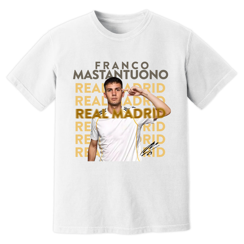 Franco Mastantuono Real Madrid New Signing T-Shirt (White)_1