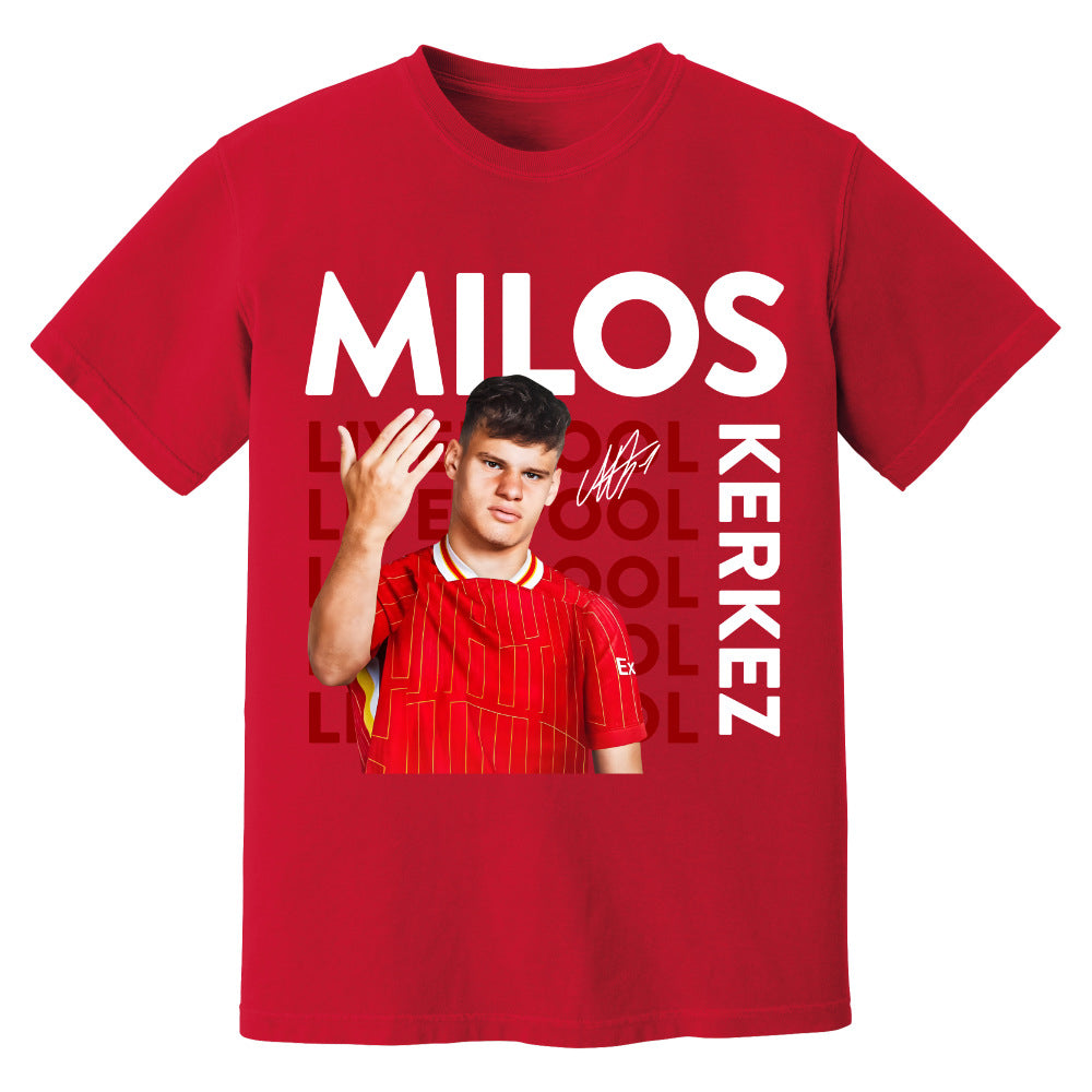 Milos Kerkez Liverpool New Signing T-Shirt (Red)_0