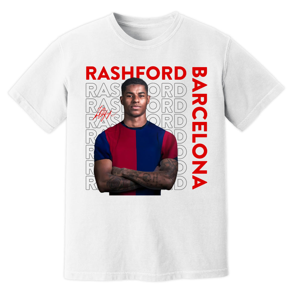 Marcus Rashford Barcelona New Signing T-Shirt (White)_0
