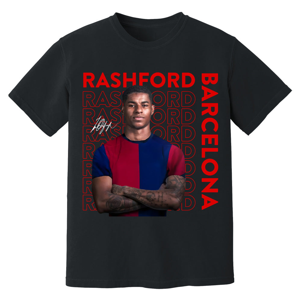 Marcus Rashford Barcelona New Signing T-Shirt (Black)_1